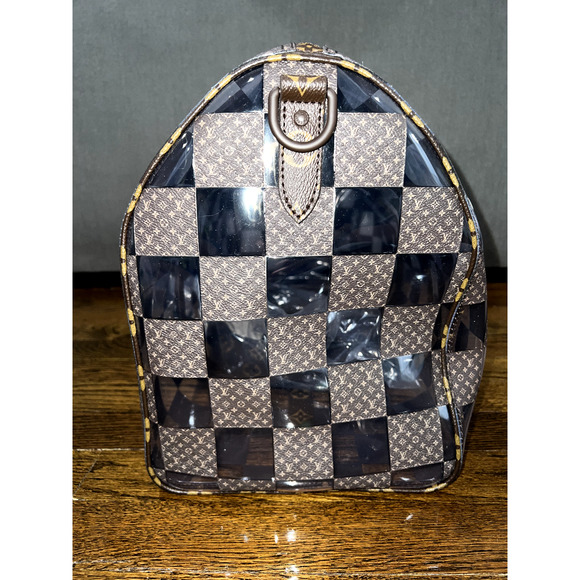 Louis Vuitton Keepall Bandouliere 50 Monogram Chess PVC Logo Weekend Travel Bag - Picture 3 of 12